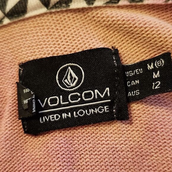 VOLCOM Women's Lived In Lounge Wear Pink Tie-Dye Full Zip Cotton Hoodie Medium - Picture 8 of 10
